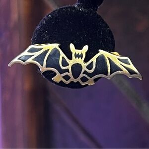 Gold and Black Bat Brooch or Hat Pin